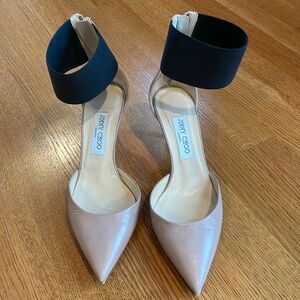 Jimmy Choo ballet pink and black pumps